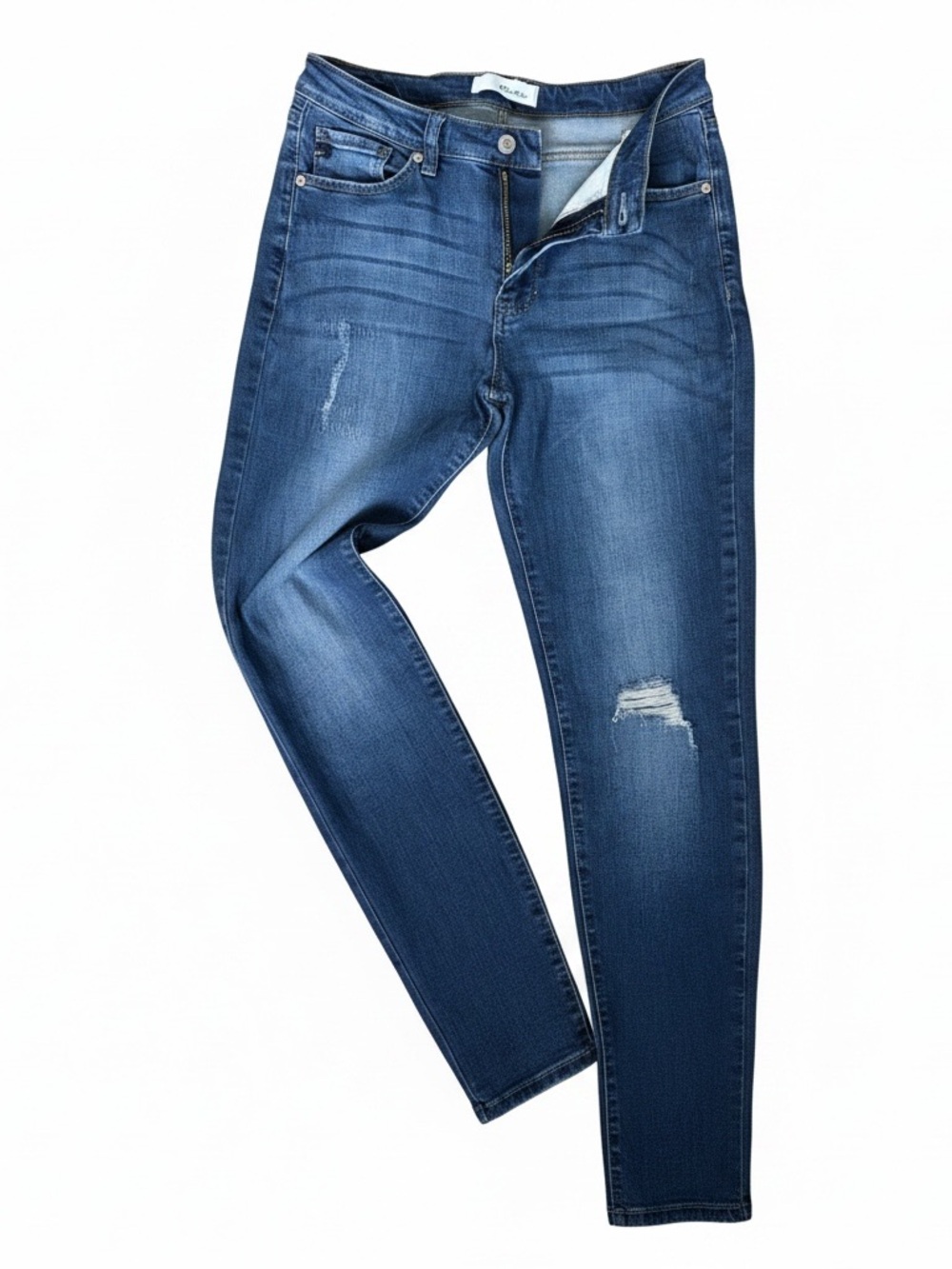Kancan straight leg distressed jeans